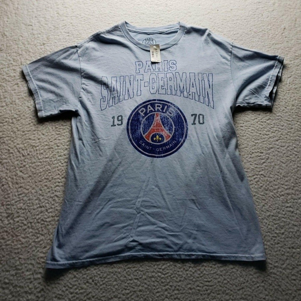 Paris Saint-Germain Shirt Mens Medium Blue Soccer PSG 1970 Graphic Tee T-Shirt